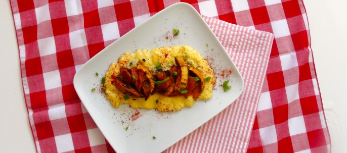 Creamy Grits and Roasted Sweet Potatoes